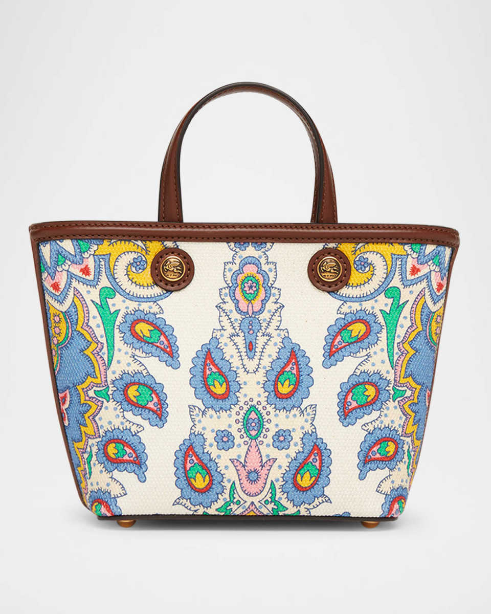 Mini Essential Printed Canvas Shopping Tote Bag